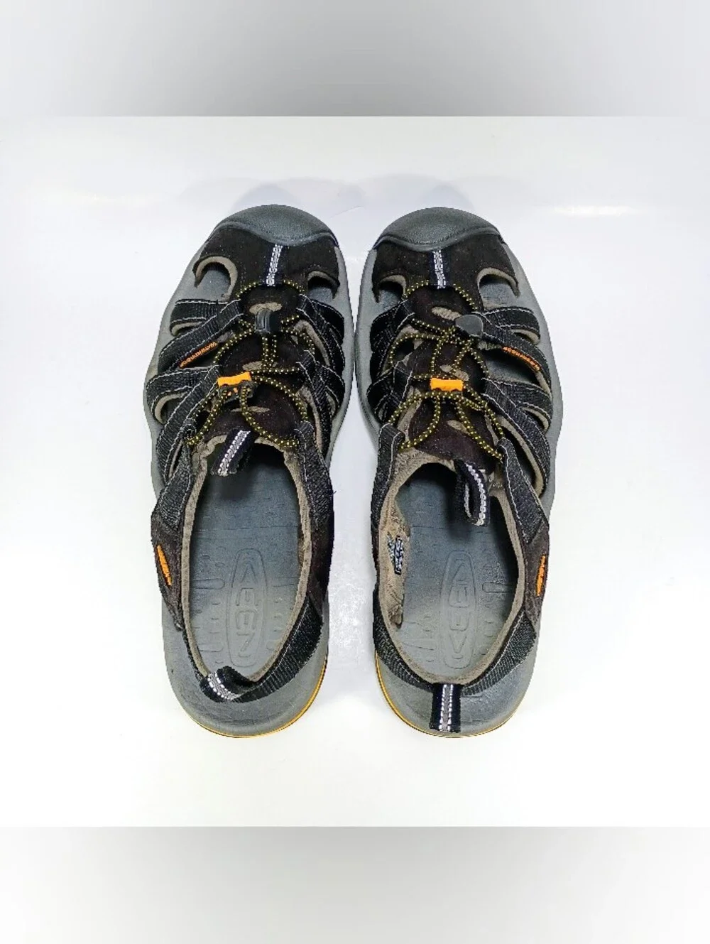 Keen Kanyon Mens 11.5 Black Bungee Lace Outdoor Sport Hiking Sandals